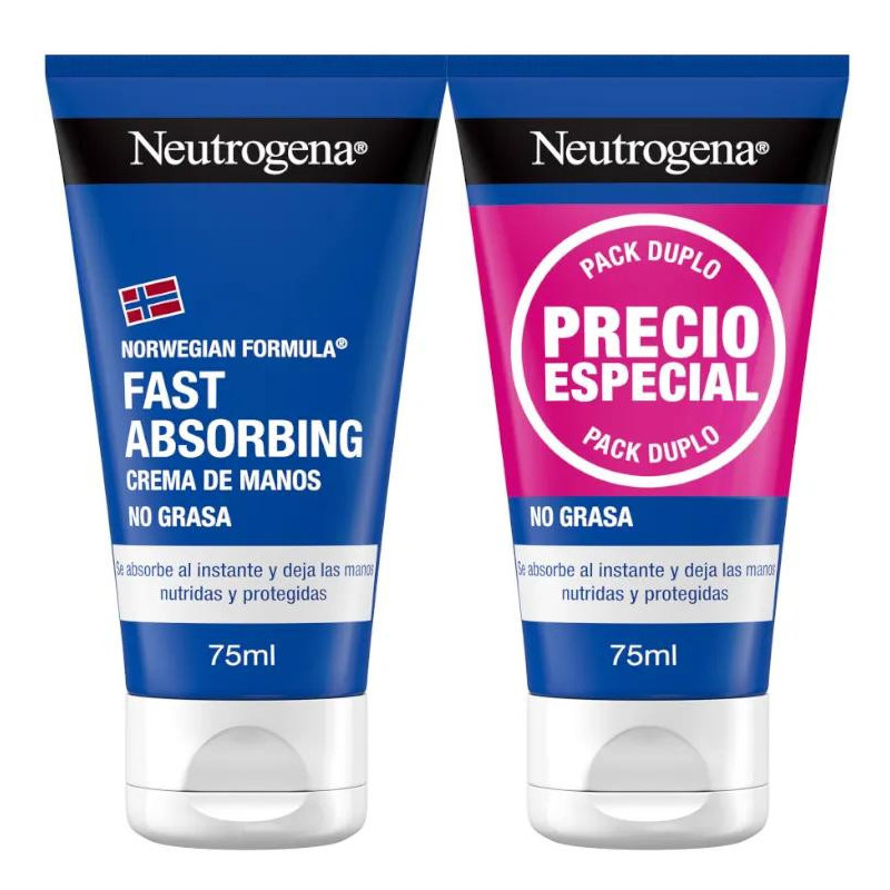 Neutrogena Crema de Manos Absorción Rápida 2x75 ml